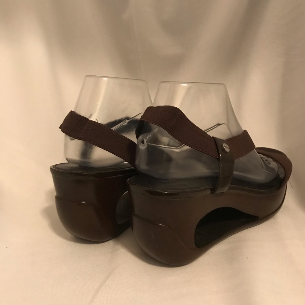 Calvin Klein Yumi Brown Leather Sandals - Size 10 - Picture 5 of 8